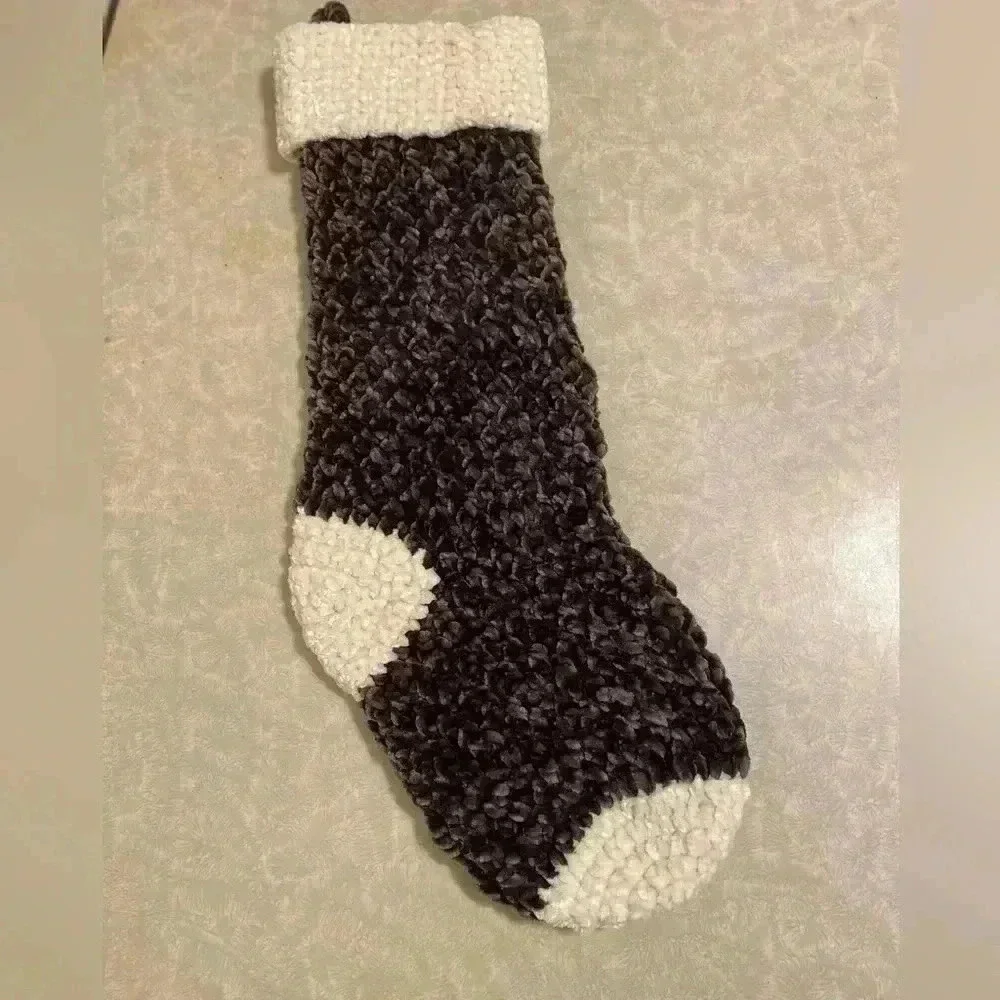 Velvet Christmas Stockings Neutral Brown(s)‎ Handmade - Farmhouse Stocking